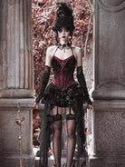 Elegant Gothiclolita velvet corset dress with noble style, perfect for Christmas and winter events