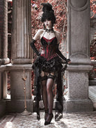 Elegant Gothiclolita velvet corset dress with noble style, perfect for Christmas and winter events