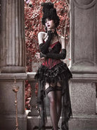 Elegant Gothiclolita velvet corset dress with noble style, perfect for Christmas and winter events