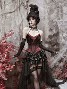 Elegant Gothiclolita velvet corset dress with noble style, perfect for Christmas and winter events