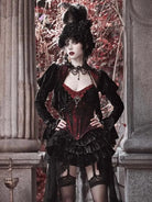 Elegant Gothiclolita velvet corset dress with noble style, perfect for Christmas and winter events