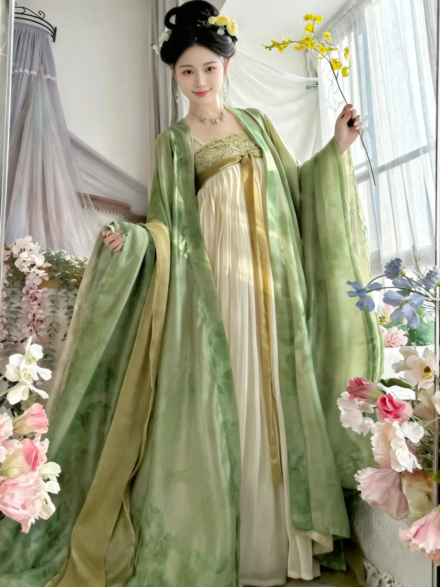 Spring Blossom Chinese Tang Dynasty Hanfu Set