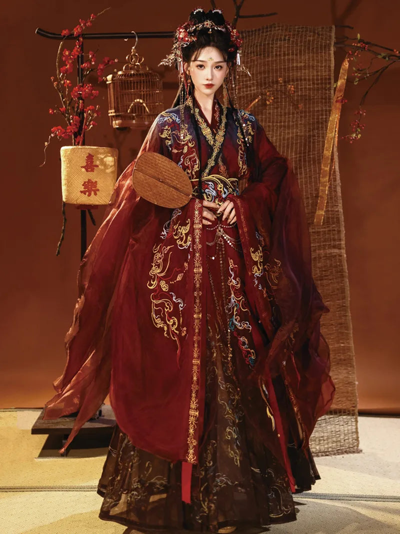 Elegant Han Dynasty Hanfu with pleated skirt, refined design and classical Chinese aesthetic for shows and ceremonies