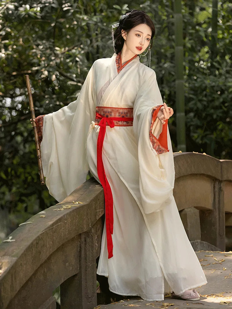 Han Dynasty hanfu outfit with Wei Jin style straight-hem robe for women suitable for work and daily wear