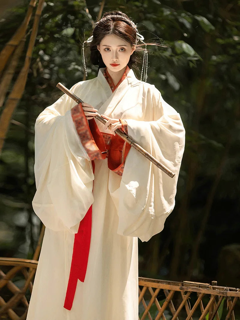 Han Dynasty hanfu outfit with Wei Jin style straight-hem robe for women suitable for work and daily wear