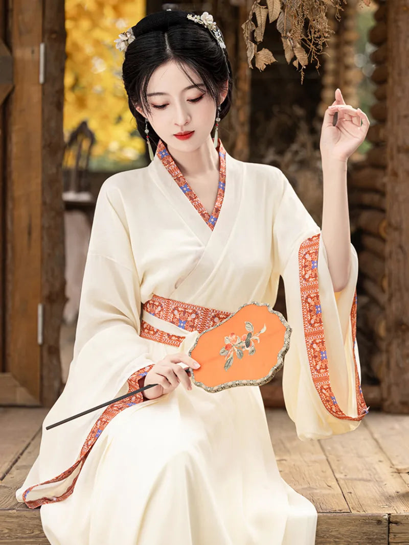 Elegant Hanfu China outfit with flowing skirt and traditional Chinese design for women