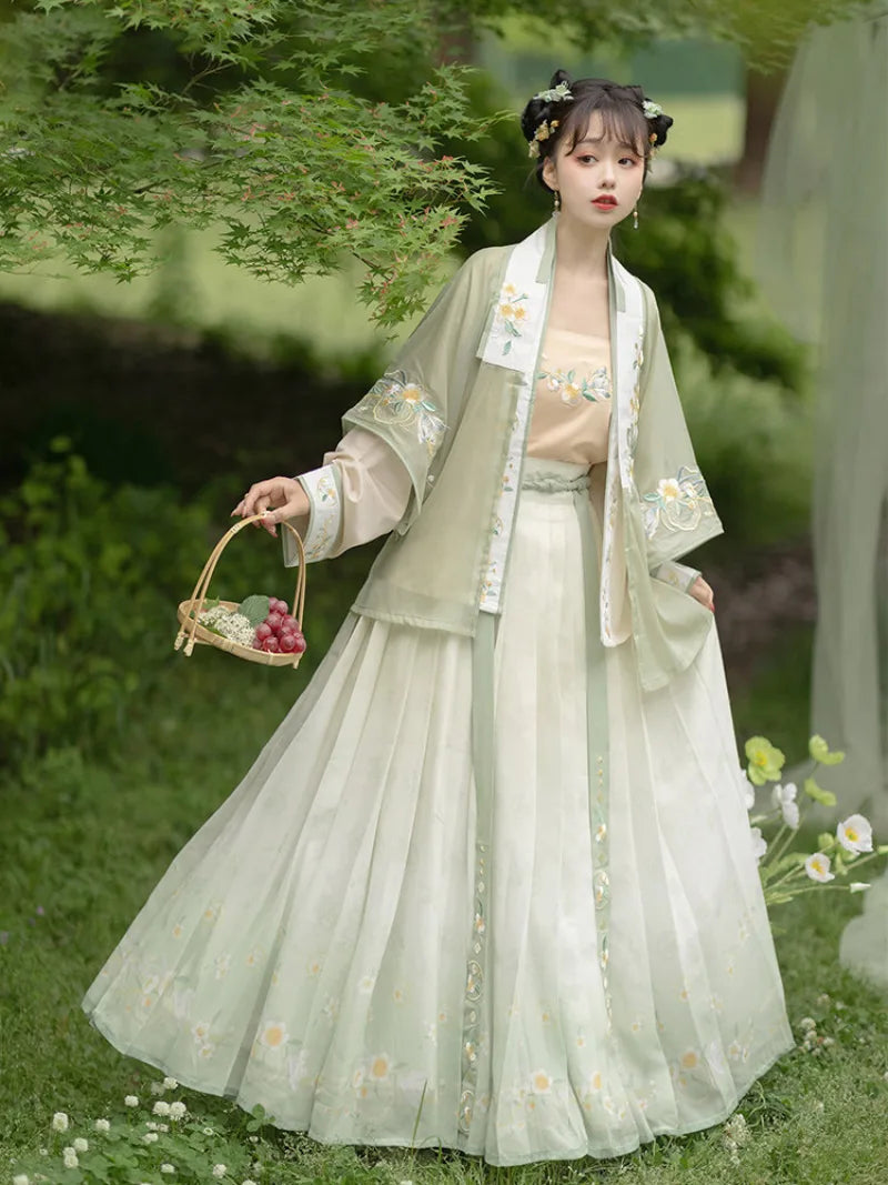 Hanfu clothing china Song dynasty summer short top and camisole set