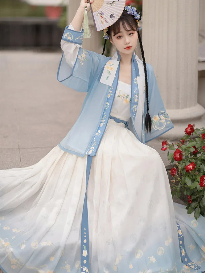 Hanfu clothing china Song dynasty summer short top and camisole set