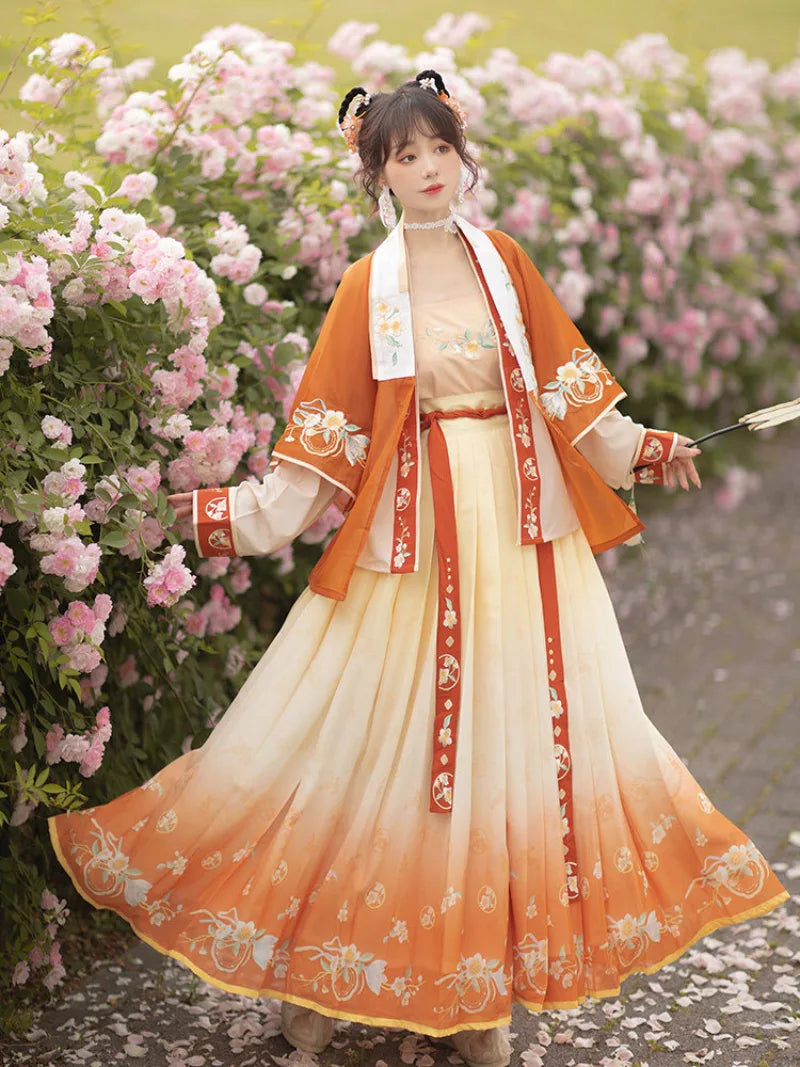 Hanfu clothing china Song dynasty summer short top and camisole set
