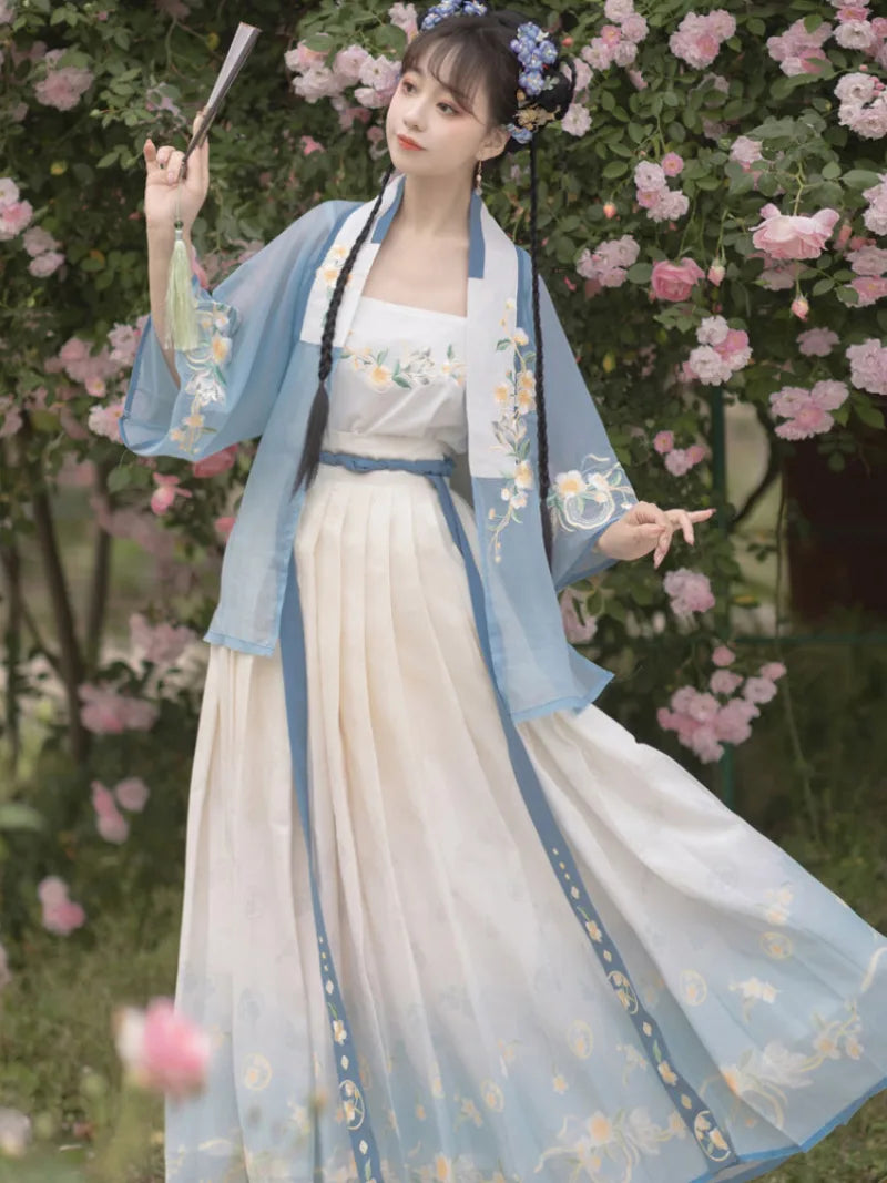 Hanfu clothing china Song dynasty summer short top and camisole set