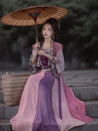 Hanfu clothing female Song Dynasty cosplay set with flowing sleeves and delicate embroidery.