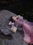 Hanfu clothing female Song Dynasty cosplay set with flowing sleeves and delicate embroidery.
