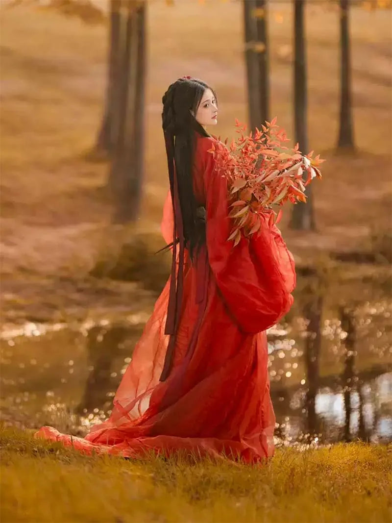 Hanfu Dress Female | New Red Warring States Robe Hanfu Set