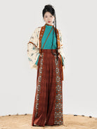 Dunhuang-Inspired 3-Piece Set with Printed Wide Leg Pants