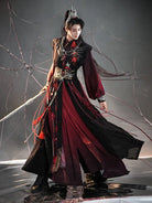 Traditional Chinese Dress Male | Black and Red Hanfu Outfit