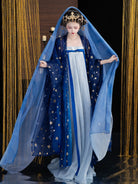 Blue Qixiong Ruqun Hanfu Set – 5-Piece Tang Outfit