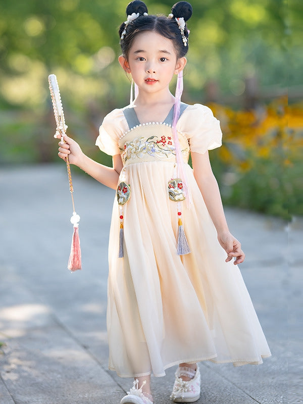 Kids Hanfu Outfit Summer Dress for Girls – Lightweight Chinese Style Dress