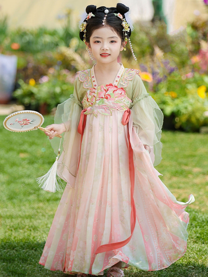 Kids Ruqun Dress Summer Hanfu for Girls – Lightweight Fairy Chinese Style
