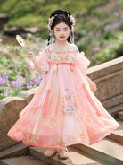 Girls Traditional Hanfu Dress with Embroidered Details