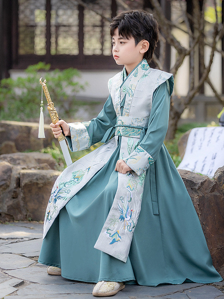 Kids Hanfu Costume for Boys | Scholar Style Chinese Outfit