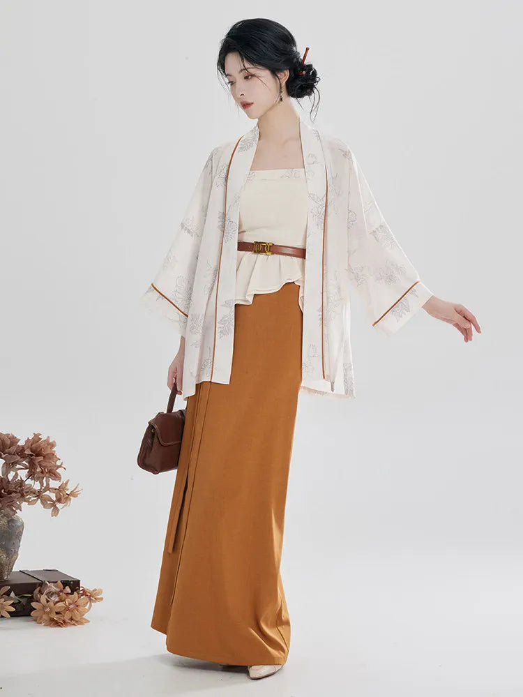 Boho Maxi Skirt Set – Hanfu-Inspired 3-Piece Outfit