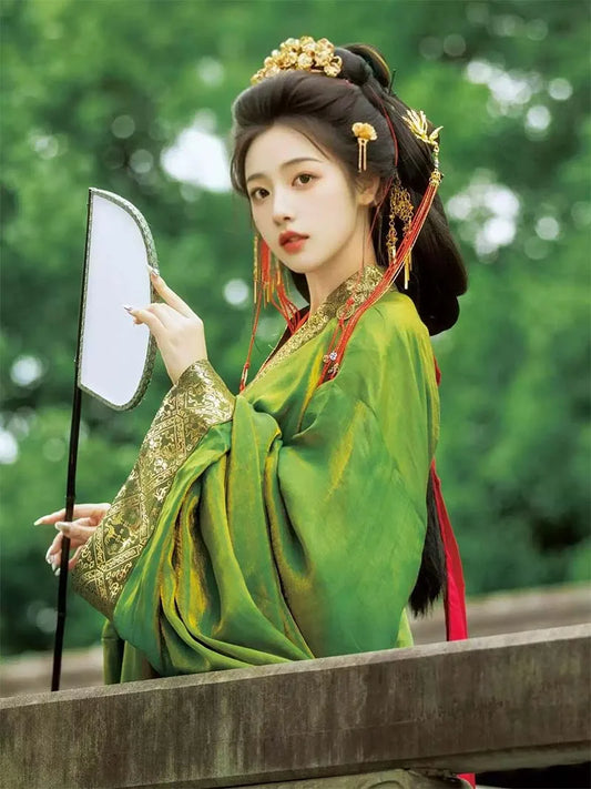 Hanfu Robe | Warring States Chu Tomb Gold Brocade Cross-Collar Hanfu