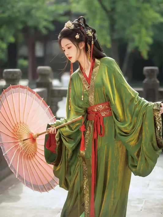 Hanfu Robe | Warring States Chu Tomb Gold Brocade Cross-Collar Hanfu