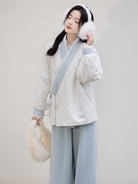 Winter Hanfu Lounge Set Jin-Style Jacket and Wide-Leg Pants
