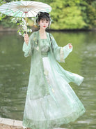 Hanfu style clothes Song-inspired summer chiffon dress with embroidery