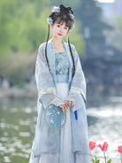 Hanfu style clothes Song-inspired summer chiffon dress with embroidery