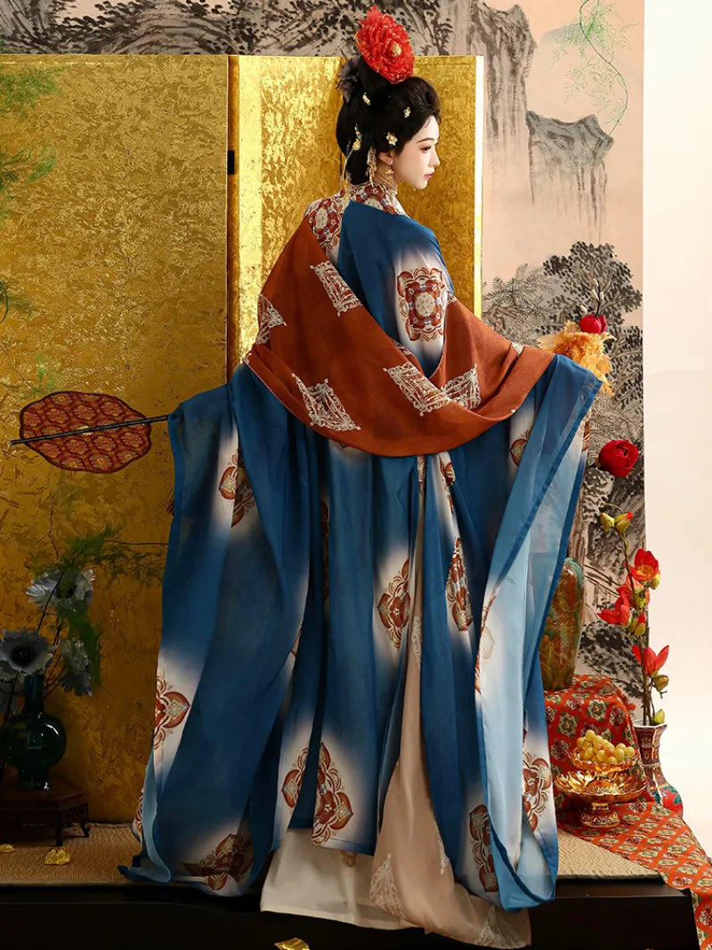 Traditional Hanfu Tang Dynasty dress with wide sleeves and flattering fit, ideal for cultural events and performances