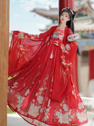 Hanfu Tang dynasty clothing with original hezi skirt and elegant flowing design