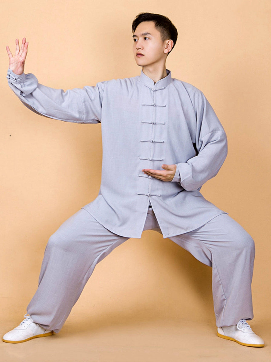 Cotton Linen Tai Chi Clothing – Unisex Training Set for Men & Women