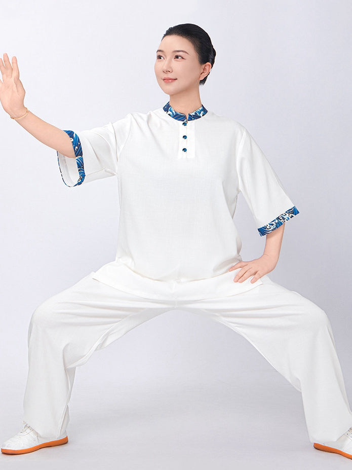 Women’s Summer Tai Chi Outfit – Nylon Linen Blend Practice Set