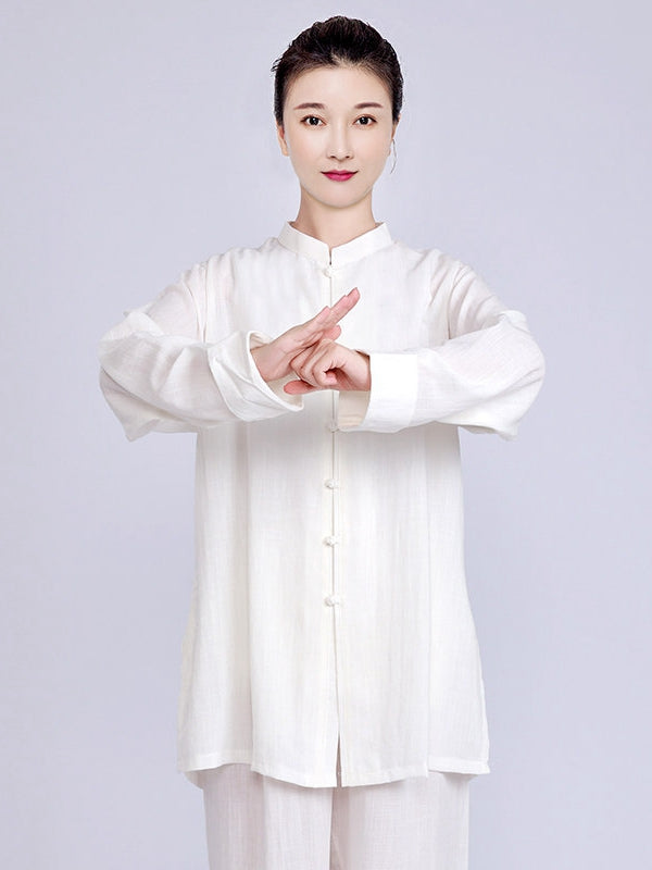 Women’s Kung Fu Outfit – Nylon Linen Tai Chi Practice Set