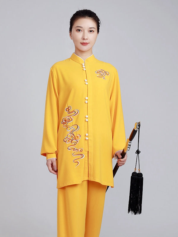 Unisex Embroidered Kung Fu Uniform – Cloud Tai Chi Set