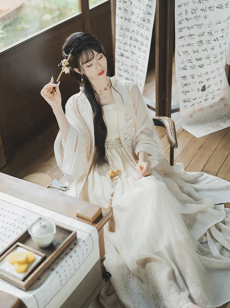 Hanfu traditional clothing Song dynasty long beizi Tencel summer set