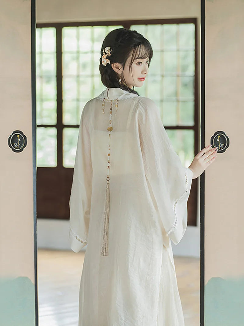 Hanfu traditional clothing Song dynasty long beizi Tencel summer set