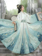 Elegant Hanfu woman dress with cross-collar Qi-Yao design in traditional Chinese style