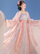 Hanfu women's clothing embroidered neckline waist tie flowing skirt