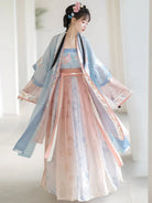 Hanfu women's clothing embroidered neckline waist tie flowing skirt