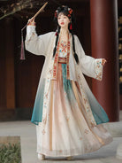 Hanfus Song style beizi set with delicate embroidery and airy ruqun skirt