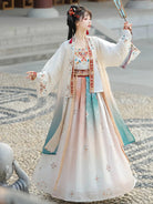 Hanfus Song style beizi set with delicate embroidery and airy ruqun skirt