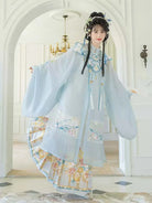 Elegant Ming Dynasty Hanfu with stand collar and cloud shoulder horse face skirt for women in summer and autumn seasons