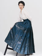 Woven Gold Hundred-Fold Skirt Ming Dynasty Hanfu