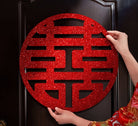 Glittery Red Double Happiness Wall Decor