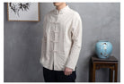 Chinese Mandarin Collar Linen Cotton Tang Shirt