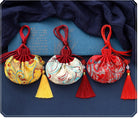 Oriental Floral Pouch Sachet Bag with tassel