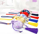 Oriental Floral Embroidered Pouch Sachet Bag with Tassel | Plum Blossoms