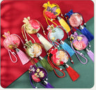 Oriental Floral Embroidered Pouch Sachet Bag | Peony